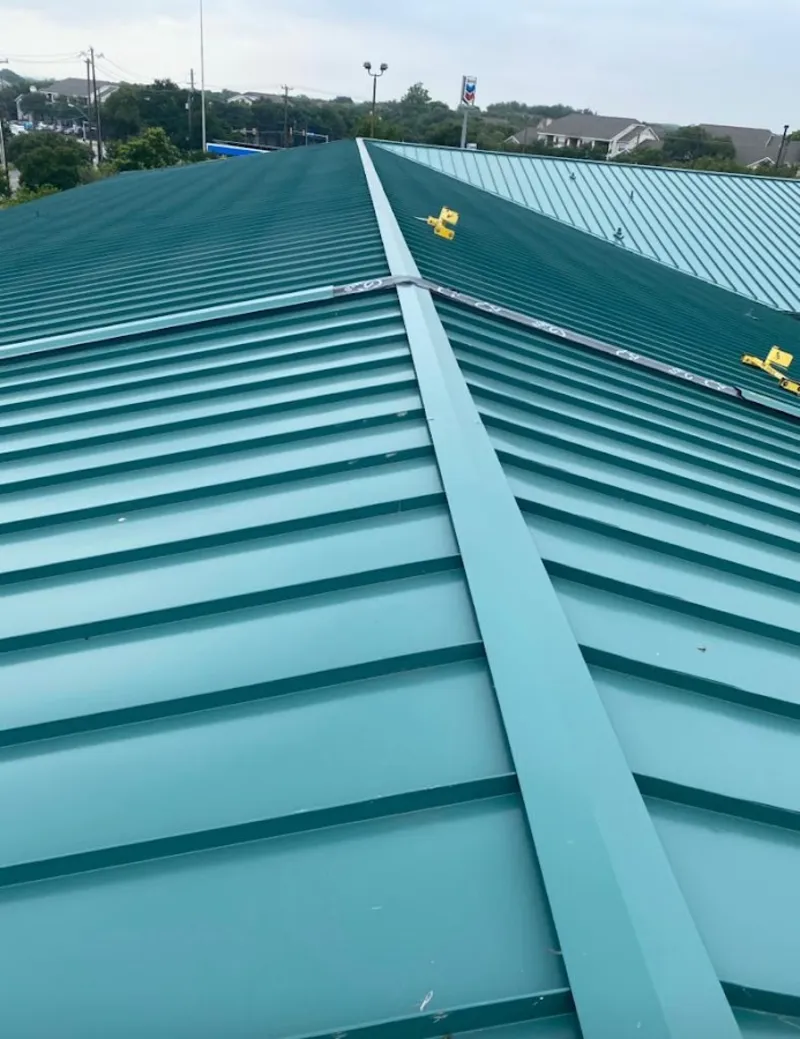 Green commercial metal roof ridge and valley for Metal Roof Repair in Easley